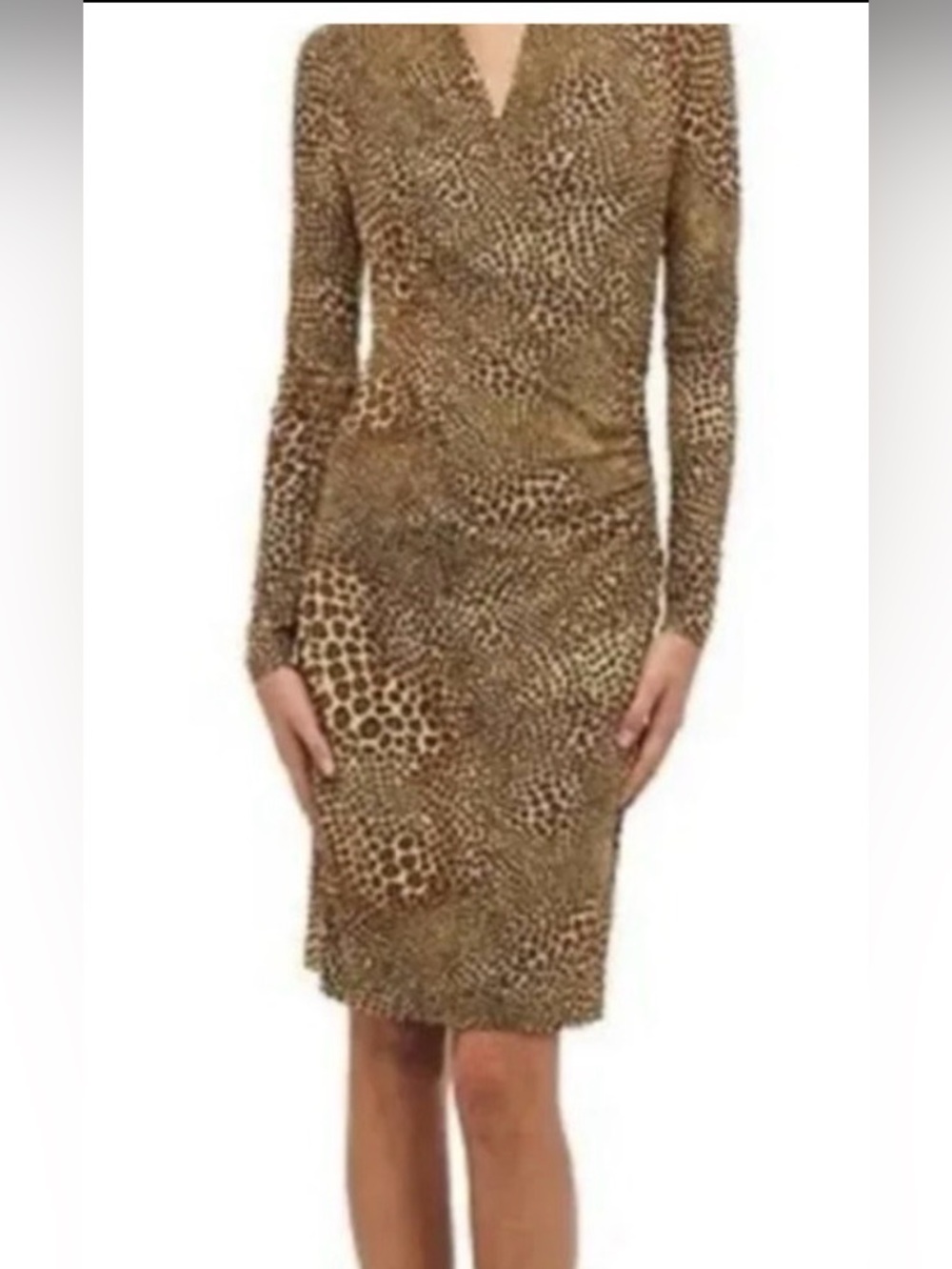 Norma Kamali Animal Print Faux Wrap Dress